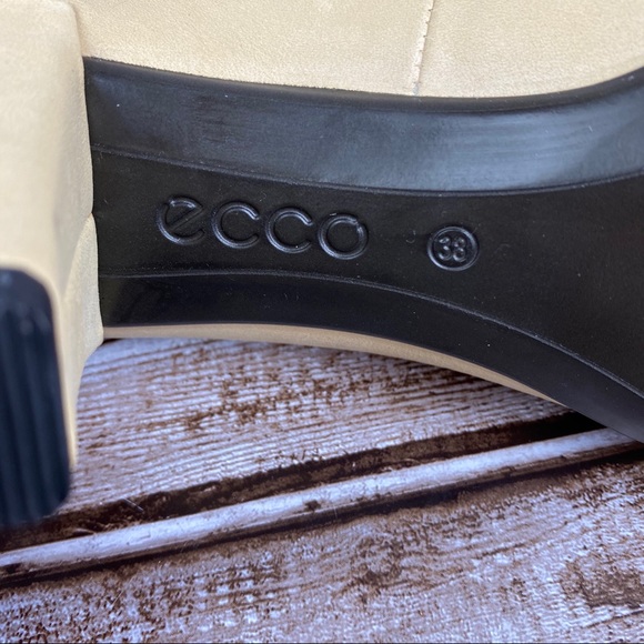 NEW! ECCO Shape 55 Plateau Beige Block Heel Sz 7.5 - Picture 9 of 9